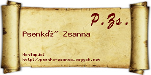 Psenkó Zsanna névjegykártya