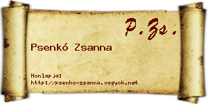 Psenkó Zsanna névjegykártya
